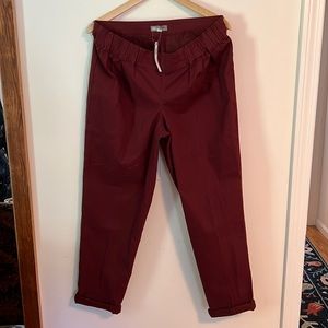 Red Maternity Chino Pants